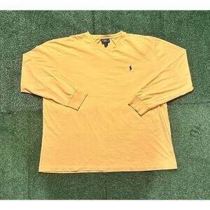 Vintage 90s Yellow Polo Ralph Lauren Long Sleeve Shirt